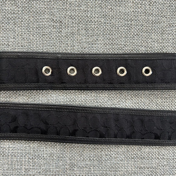 Coach C Black Canvas Leather Belt Size Small - Picture 5 of 15